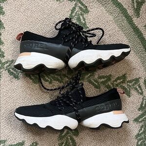 Sorel Women's Black and White Lace-Up Sneakers